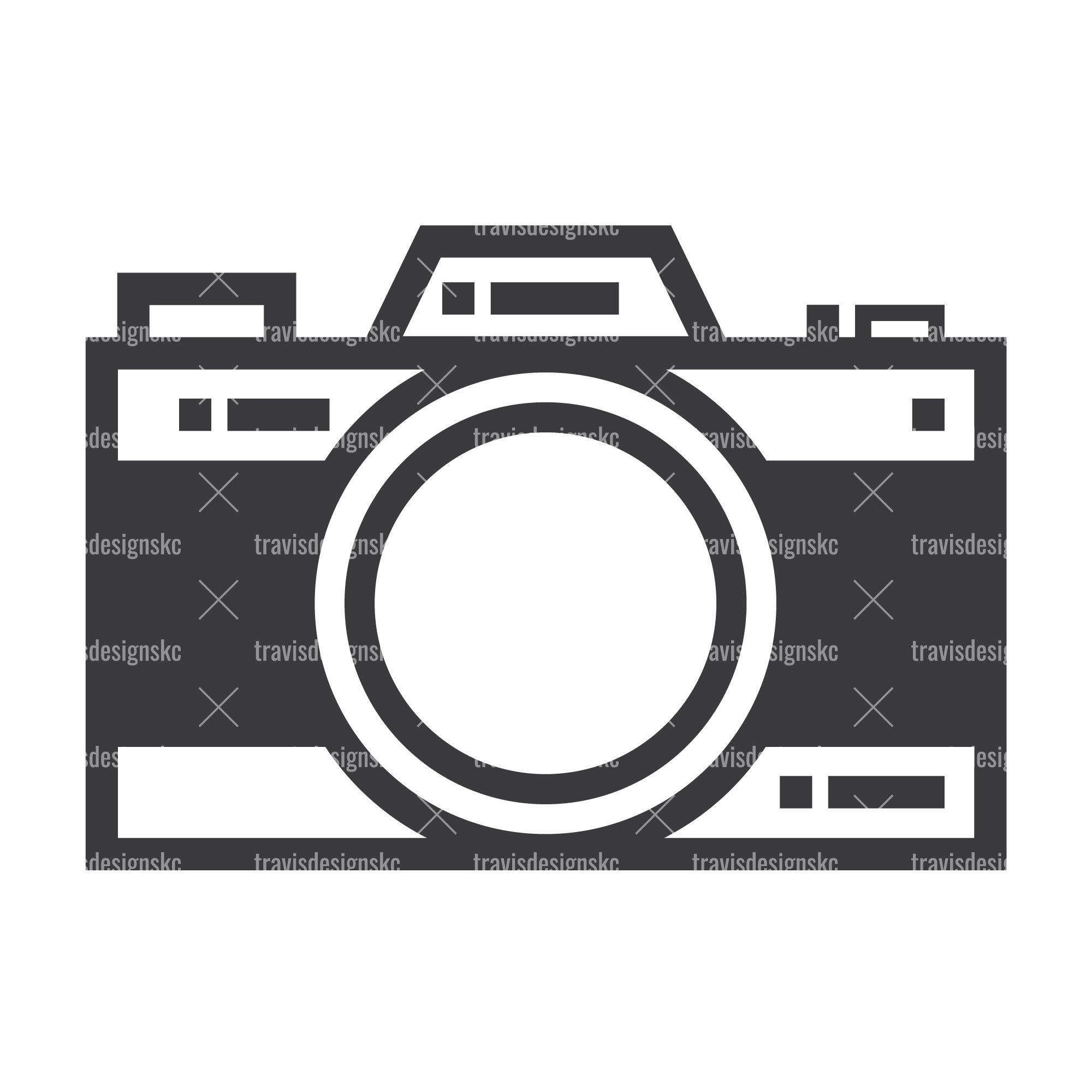 vintage camera vector outline