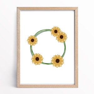 Wreath of Sunflowers - Printable Wall Art