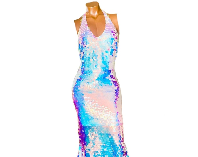 Iridescent Coin Sequin Gown US size: 4