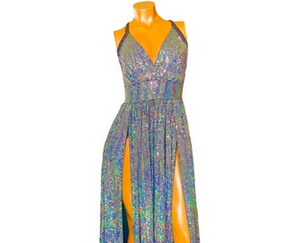 Hologram Multicolor Allure Gown (one-of-a-kind) US size 2
