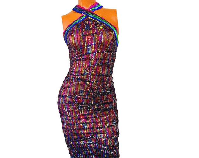 Jubilee Ruched Halter Gown (one of a kind) US size: 6