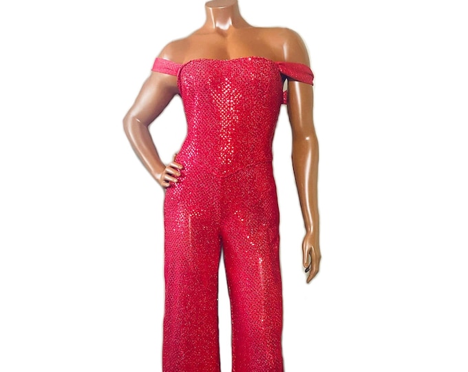 Confetti Sequin Off-Shoulder Jumpsuit (one-of-a-kind) US size: 8
