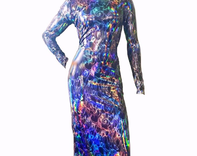 Iridescent Flames Long Cocktail Dress (one-of-a-kind) US size: 6