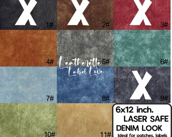 Denim Laserable Sheets for Laser Engraving, Laserable Leatherette 6"x12" (15x30cm), Denim look leatherette,Laserable Supplies and Materials