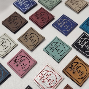 Etichette LOGO personalizzate, etichette con logo proprio 10 pezzi, Etichette in similpelle laserabili, Etichetta in pelle con logo, Etichetta con logo Kunstleder, Etichetta in finta pelle personalizzata
