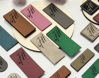 Custom faux leather labels 20pcs, Your LOGO faux leather labels, Personalised labels,Kunstleder labels, logo tags, custom logo labels