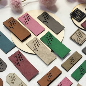 Custom faux leather labels 20pcs, Your LOGO faux leather labels, Personalised labels,Kunstleder labels, logo tags, custom logo labels