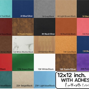 Laserable Sheets WITH ADHESIVE backing, Laserable Leatherette 12&quot;x12&quot; (30x30cm), Laser Engraving Supplies,  Leather Sheets Adhesive Backing