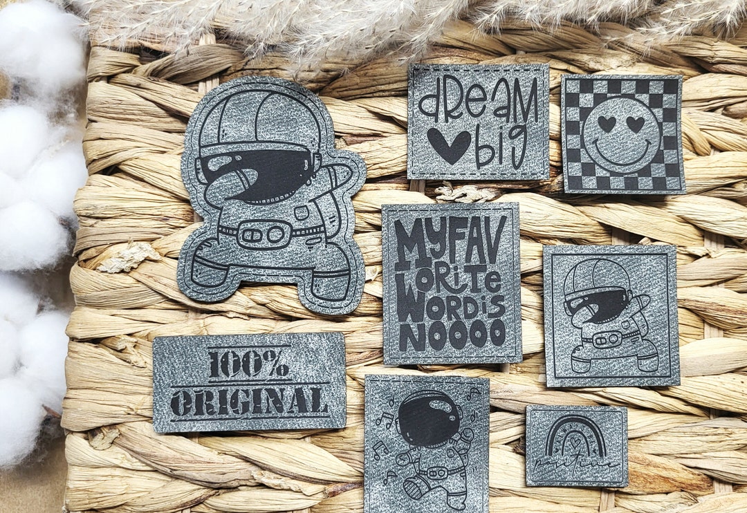 Denim Faux Leather Labels, Denim Kunstleder Labels, Tags for Sewing ...