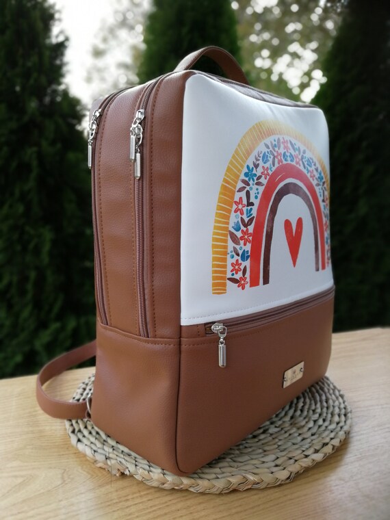 Faux leather rucksack womens hotsell