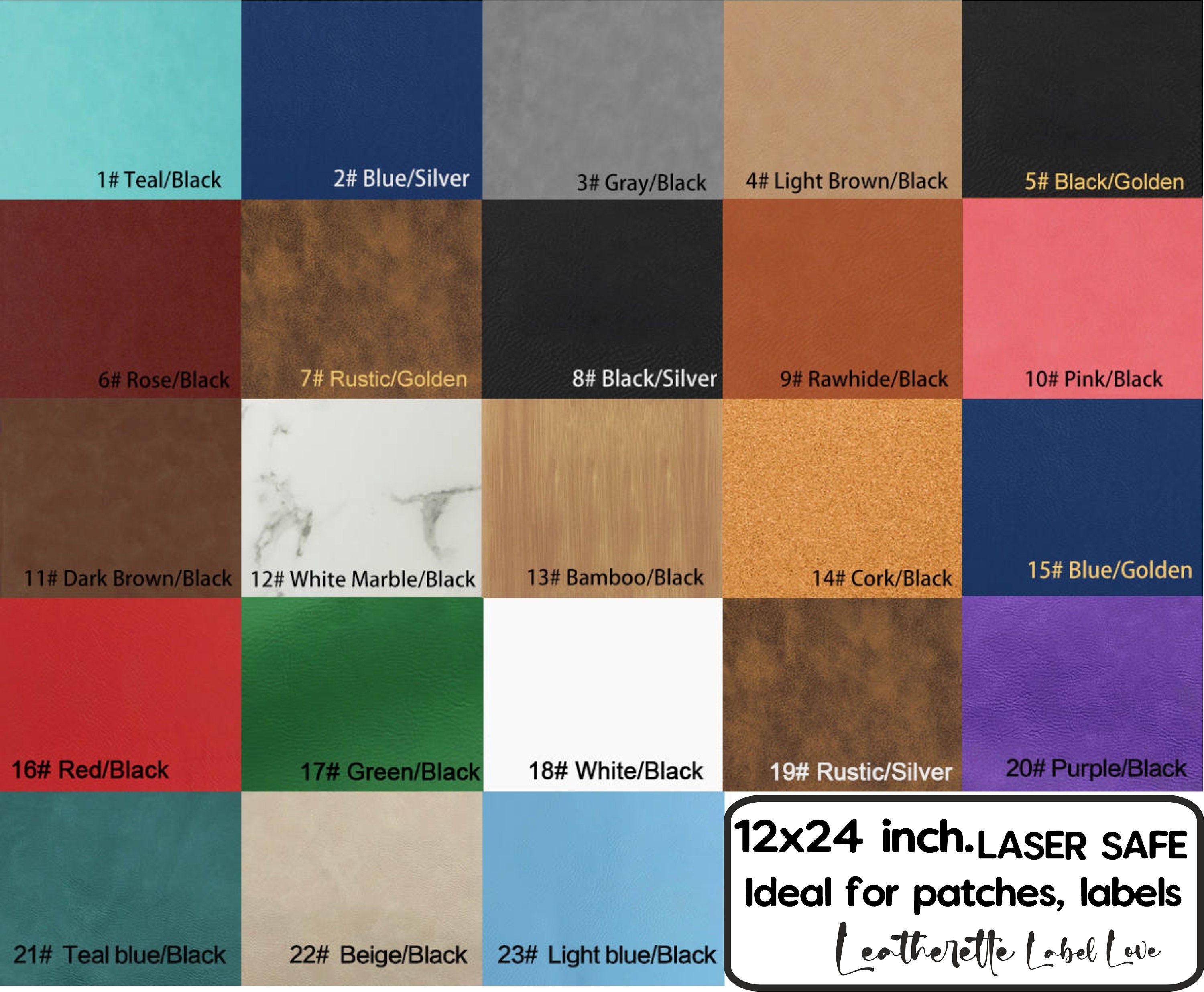 Leather Sheets for Laser Engraving, Laserable Leatherette 12 X 24