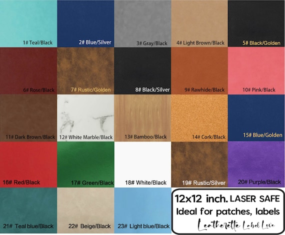Laserable Sheets for Laser Engraving, Laserable Leatherette 12x12 30x30cm, Laser  Engraving Supplies, Laserable Supplies and Materials 