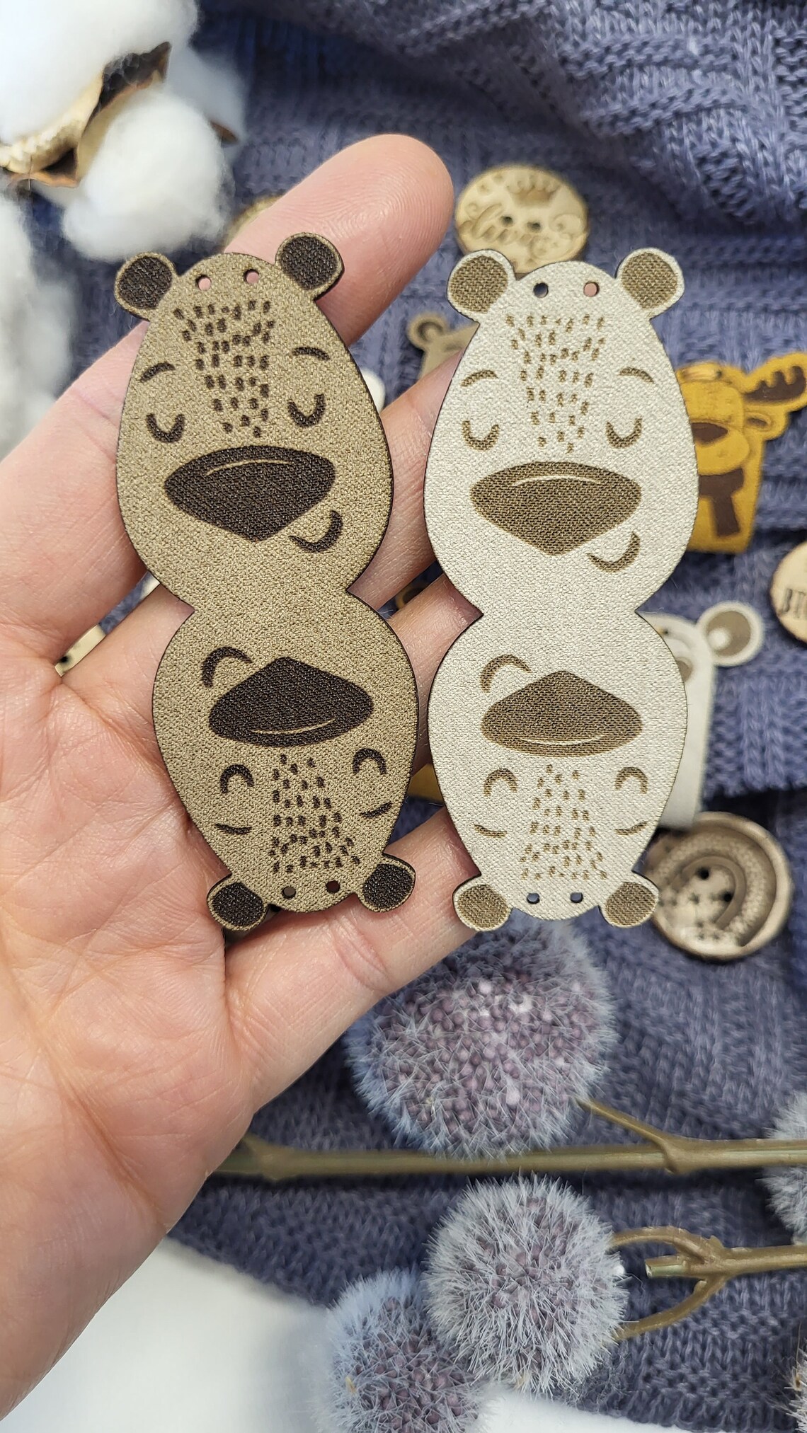 No SEW Labels Knitting Tags No Sew Fold Over Animal Labels - Etsy