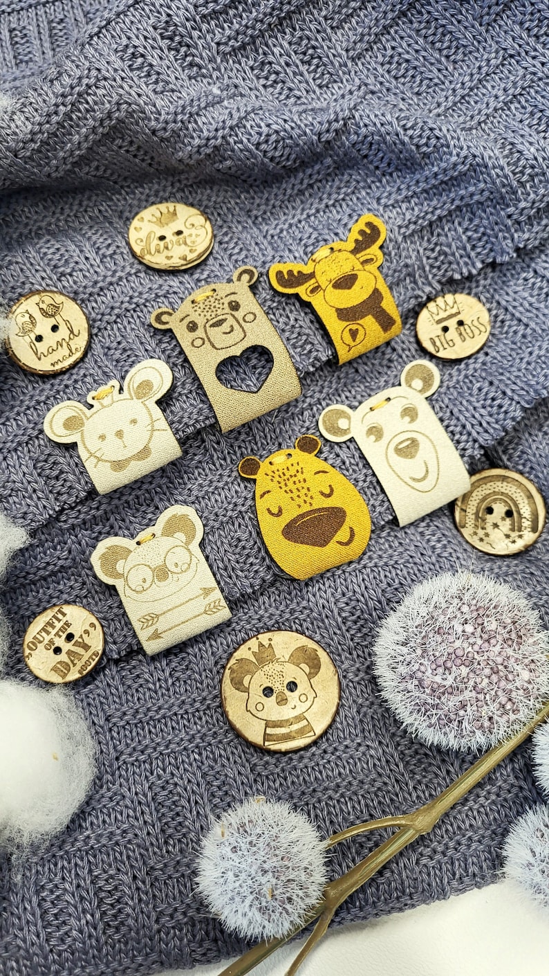 No SEW Labels Knitting Tags No Sew Fold Over Animal Labels - Etsy