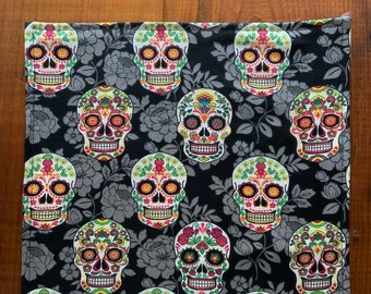 EDC Hank. Cotton and microfiber. Sugar skulls w/ black back.