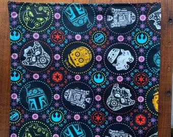 EDC Hank. Cotton and microfiber. Star Wars sugar skulls w/ black back.