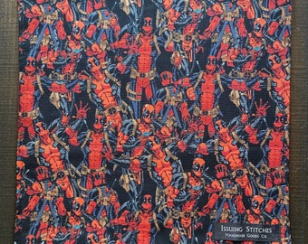 EDC Hank. 10x10 cotton and microfiber. Deadpool w/ burgundy blood back