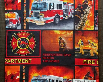 EDC Hank. Cotton and microfiber. Fire Dept. w/black back