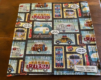 EDC Hank. 10x10 Cotton and Microfiber. Road trip w/ dark green back.