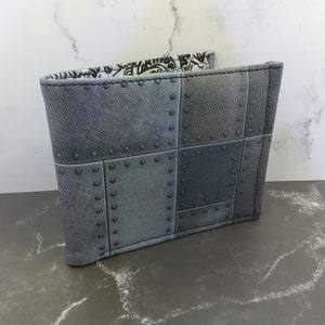Industriële Steampunk Geklonken Metal en Gear Bifold Wallet