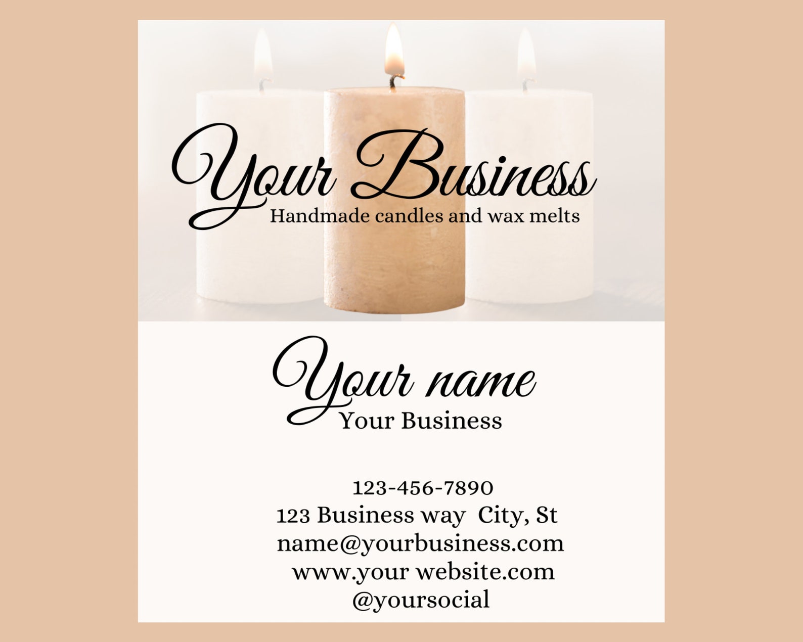 Candle business card template canva candle business card Etsy