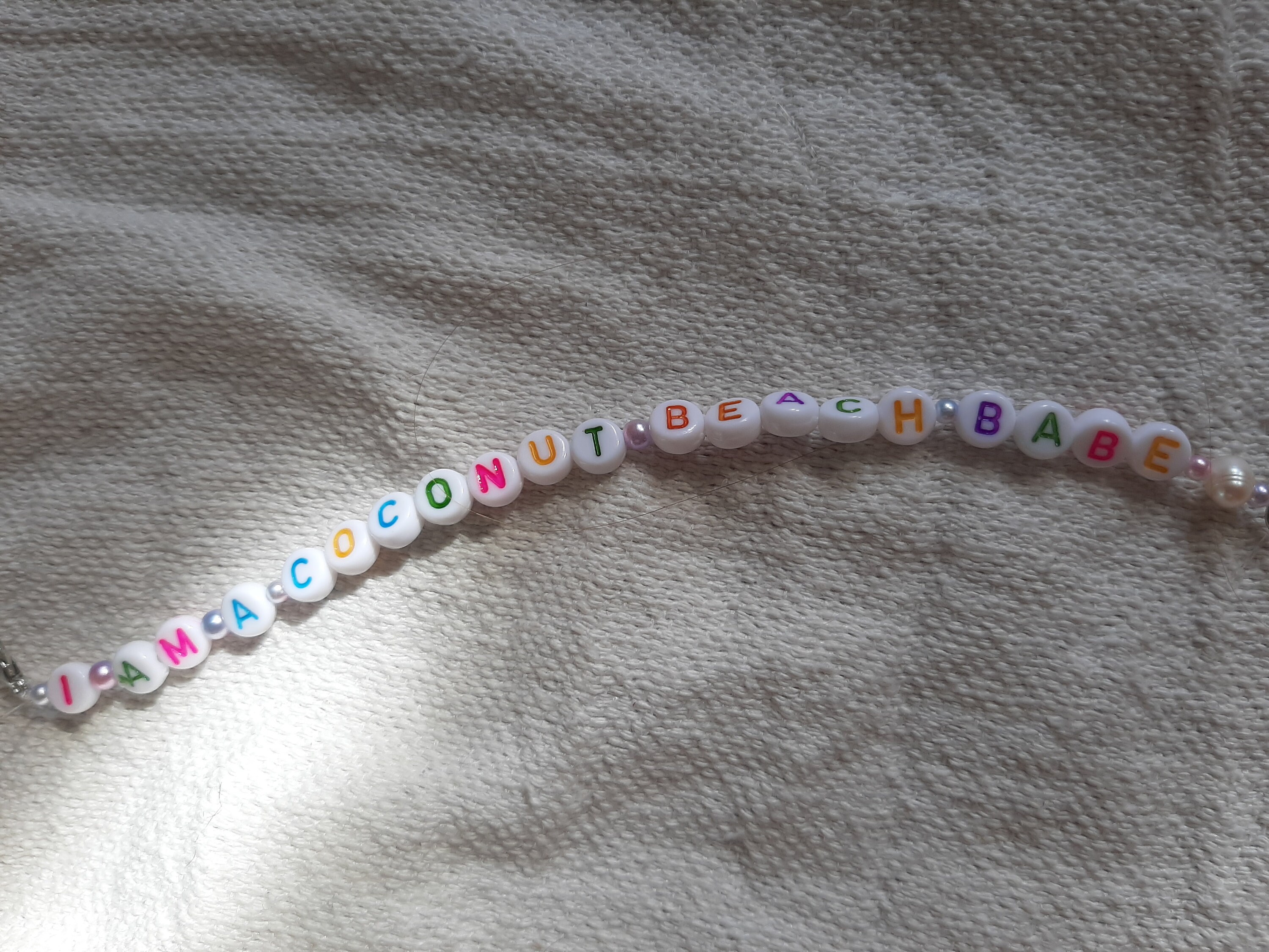 Coconut Girl bracelet with artificial pearls and real pearl Etsy