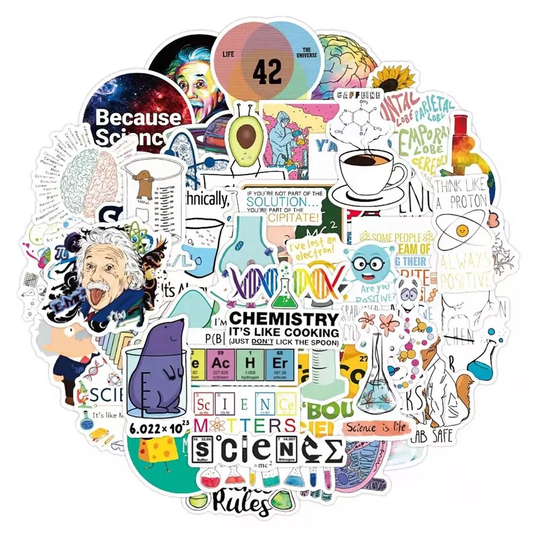 Science Sticker Pack Einstein Chemistry Biology Etsy