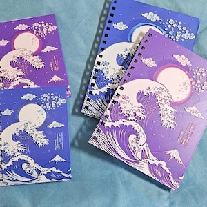 Wave of Kanagawa Notebook Covers, book accessories, 3d printed, teacher gift, book worm, notebook, writer, student