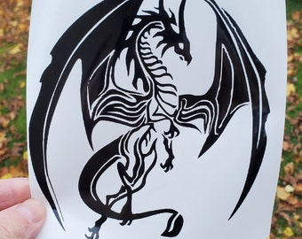 Dragon Vinyl Decal, laptop decal, car decal, bumper sticker, window decal