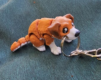 Gegliederter Hund Schlüsselbund, Hund zappeln Spielzeug, Fidget Spielzeug, Reißverschluss, Stress Spielzeug, Rucksack, Taschenanhänger