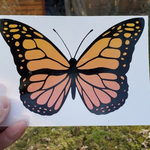 Mooie vinylsticker twee kleuren vlinder, autosticker, raamsticker, laptopsticker, bumpersticker, scrapbooking, vlindersticker