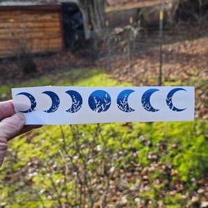 Moon phases vinyl decal, vinyl sticker, scrapbook, car window, car decal, bumper sticker, wall decal, window decal, Moon decal