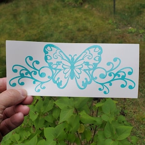 Butterfly vinyl decal, vinyl sticker, scrapbook, car window, car decal, filigree, bumper sticker, wall decal, window decal, butterfly decal