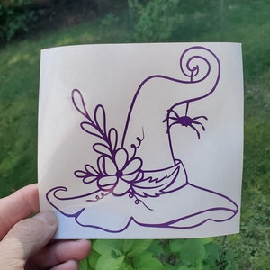 Witches hat vinyl decal, witch decal, witch sticker, car decal, window decal, bumper sticker, witch decoration, scrapbooking