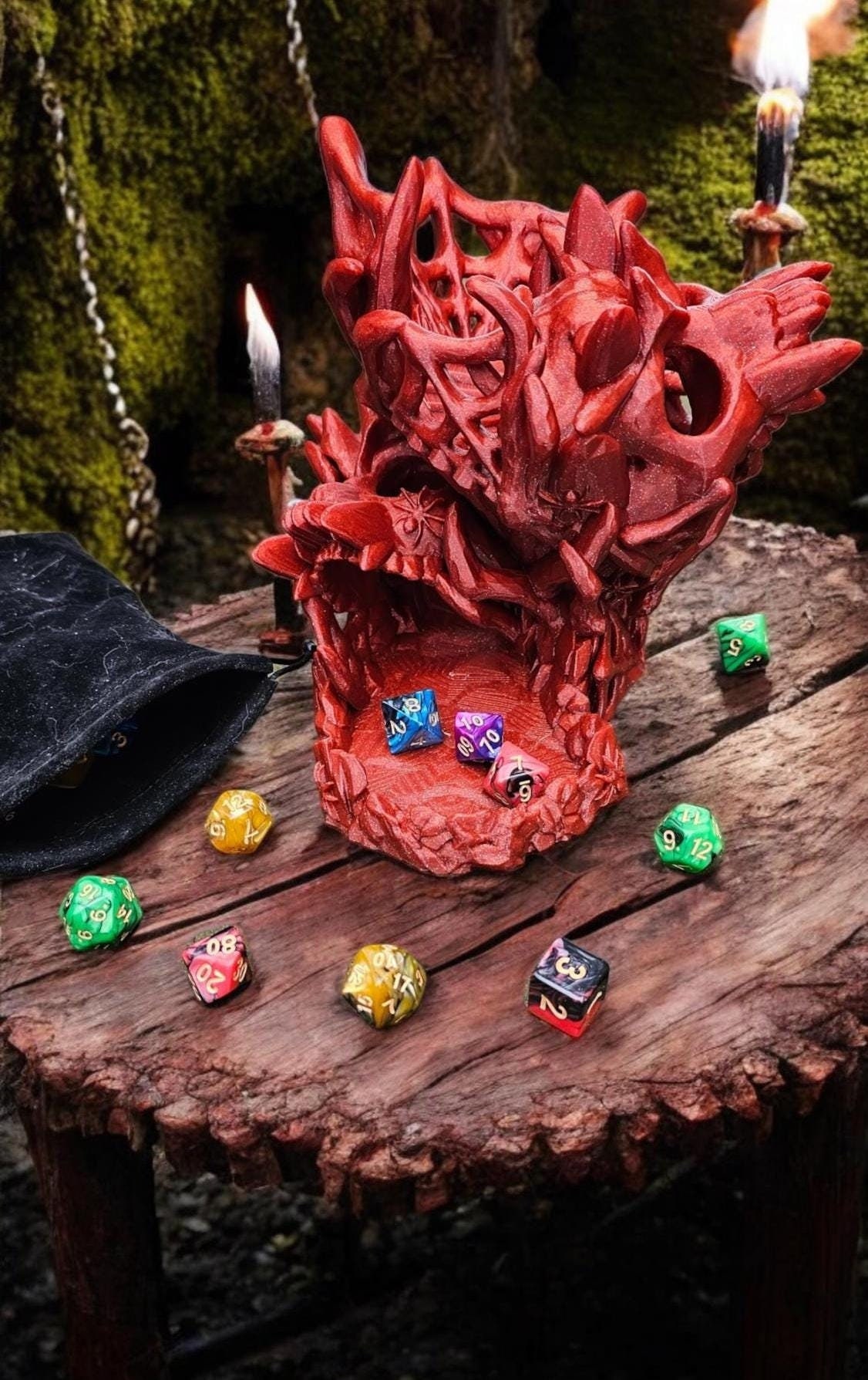 Tête de mort imprimée en 3D, tour de dés, jeux de rôle, jeux de société, soirée jeux de dés - France
