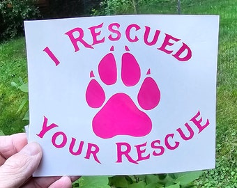 Rescue animal vinyl decal, vinyl sticker, scrapbook, car window, car decal, filigree, bumper sticker, wall decal, dog decal