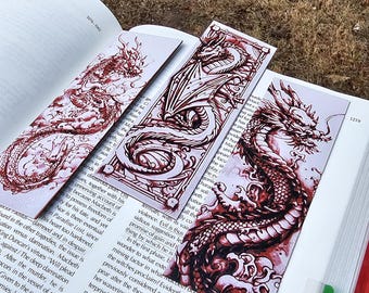 Bladwijzerset Chinese draak, boekaccessoires, 3D-gedrukt, leraarcadeau, boekenwurm