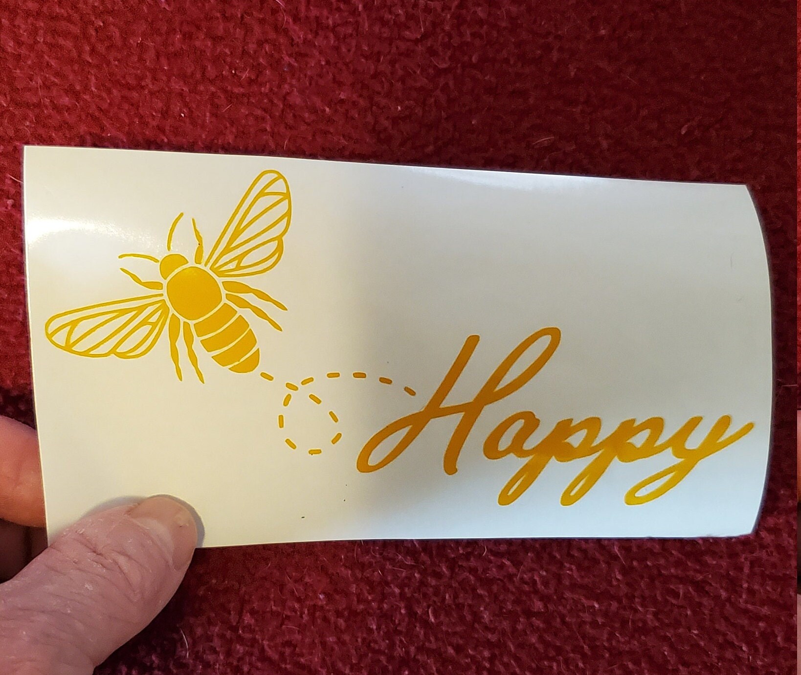 Details about   Bee Happy Vinyl Decal Nature Window Decal Bee Bumper Sticker 