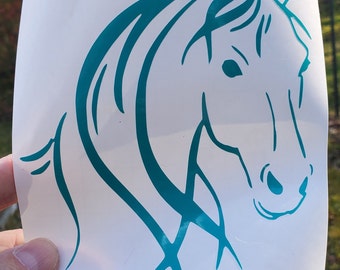 Horse Decal, vinyl decal, horse sticker, horse decal, window decal, car decal, bumper sticker, laptop decal, horse gift, horse decoration