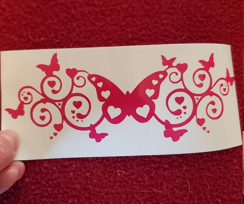 Butterfly Hearts Vinyl Decal Butterfly Decal Butterfly Etsy
