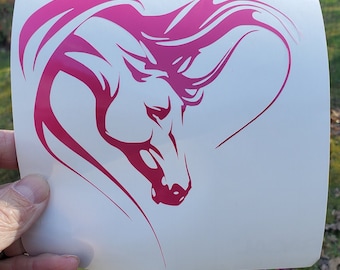 Calcomanía de caballo, calcomanía de vinilo, pegatina de vinilo, calcomanía de caballo, calcomanía para ventana, calcomanía para automóvil, calcomanía para parachoques, calcomanía para computadora portátil, regalo de caballo, amante de los caballos