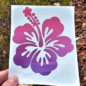 Hibiscus vinyl decal, vinyl sticker, scrapbook, car window, car decal, flower, bumper sticker, wall decal, window decal, flower decal