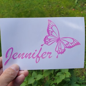 Butterfly Personalized Name Decal, Vinyl Decal, Vinyl Sticker, Personalized Label, car decal