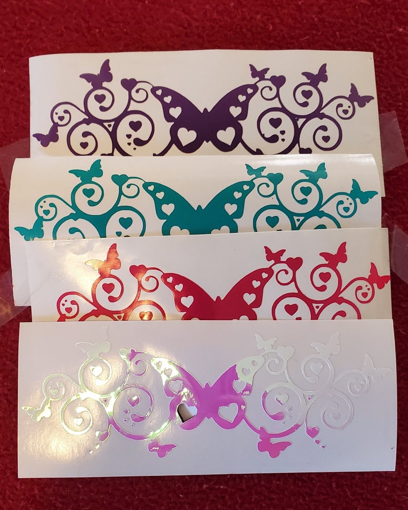 Butterfly Hearts Vinyl Decal Butterfly Decal Butterfly Etsy