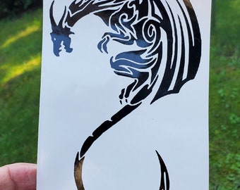 Flying dragon vinyl decal, vinyl sticker, fantasy decal, dragon decal, dragon sticker, car decal, window decal, bumper sticker, laptop decal