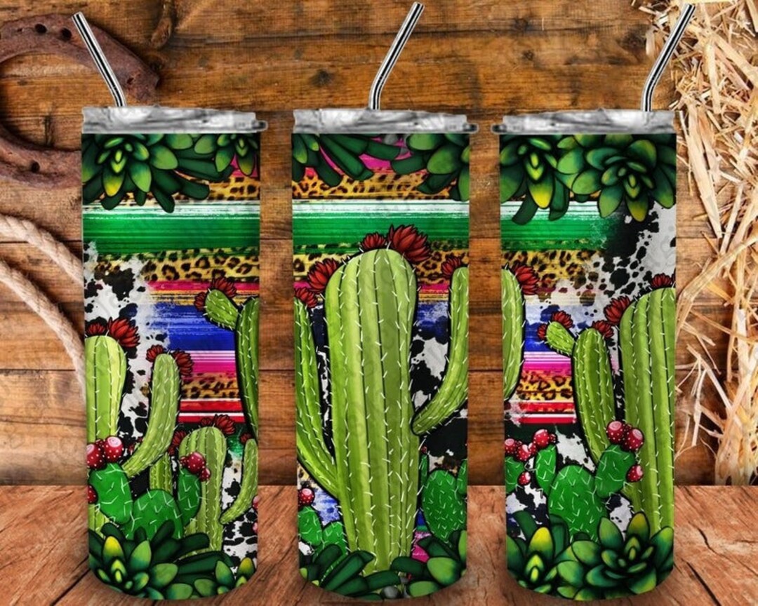 Cactus and Succulent With Serape Decorated Cup Valentines Etsy
