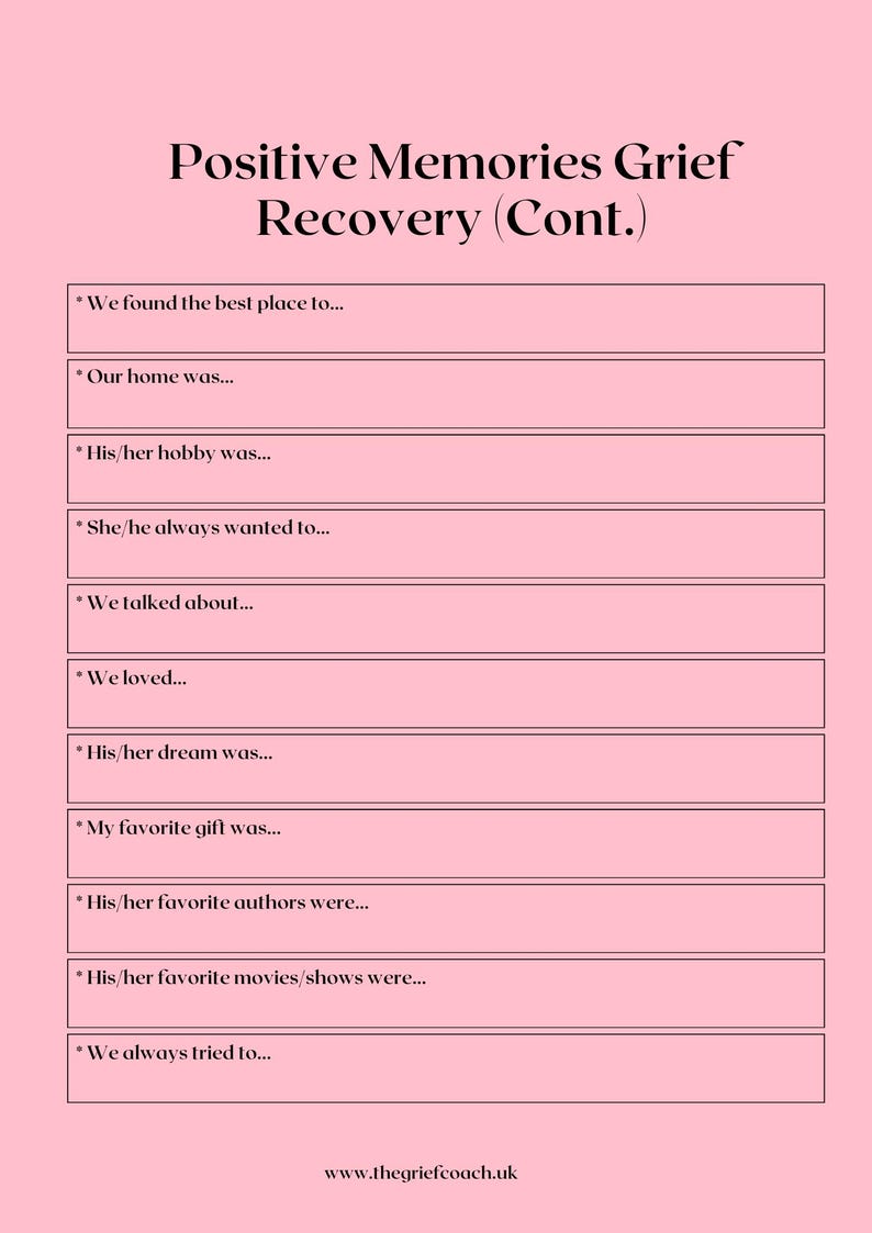 Printable Grief Journal Grief Template Coping With Grief Printable