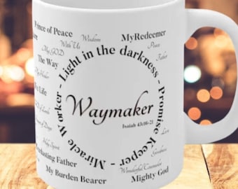 Waymaker Faith Mug,Qui est DIEU Mug en céramique,Christian Coffee Mug