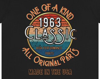 Camiseta retro de 1963 / camiseta de cumpleaños número 60, regalo de cumpleaños número 60 para papá, camiseta vintage de 1963 para regalo de mamá en su cumpleaños número 60