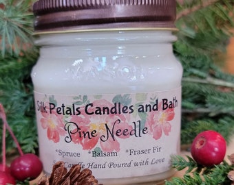 Pine Scented Soy Candle | Mason Jar Candle | Fall Scent Candle | Hand Made Scented Candle | non-Toxic Soy Wax Candle| Candles in Jars